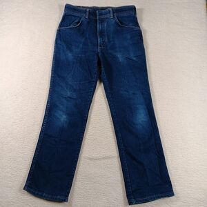 Vintage 70s Wrangler Jeans Mens 34x30 (31x29) Blue Denim Straight Cowboy Rodeo